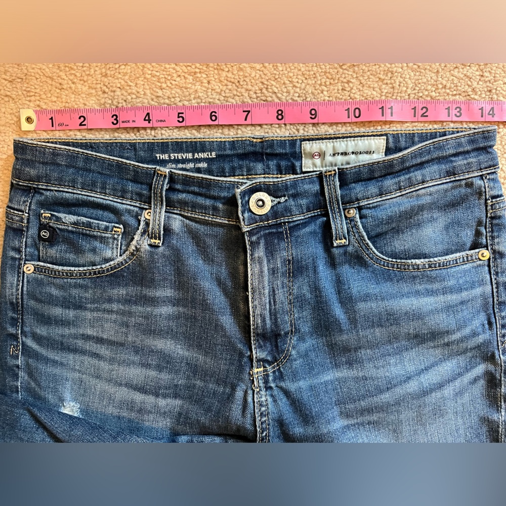 AG Adriano Goldschmied Jeans Womens 27R Stevie Ankle Slim Straight Distressed - Picture 8 of 9